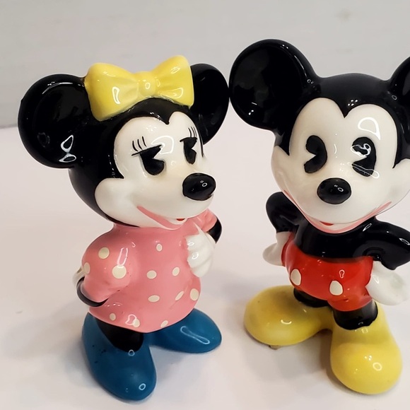 Vintage Disney Porcelain Figurines, Mickey and Minnie Statues - Picture 5 of 11